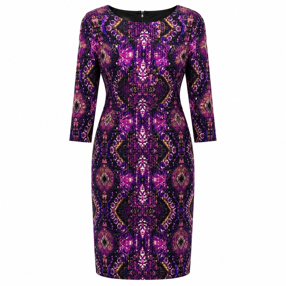 Regal Chic Dark Academia Sheath Dress Women 10 Purple Midi Gothic Royalcore